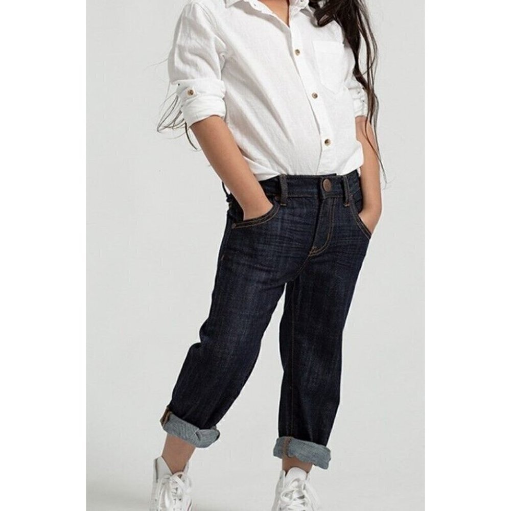 New One Teaspoon Raw Indigo Bandit Jeans Girls 9-10 Organic Relaxed